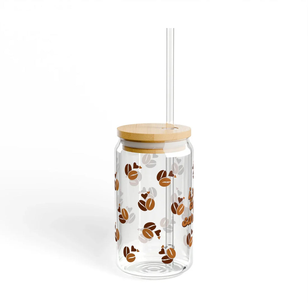 Coffee and Sarcasm Sipper Glass, 16oz