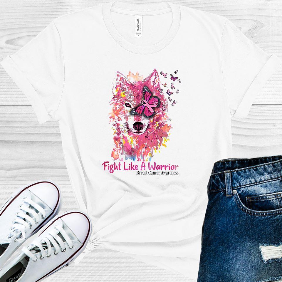 Fight Like a Warrior Wolf Breast Cancer Awareness Graphic product image 1