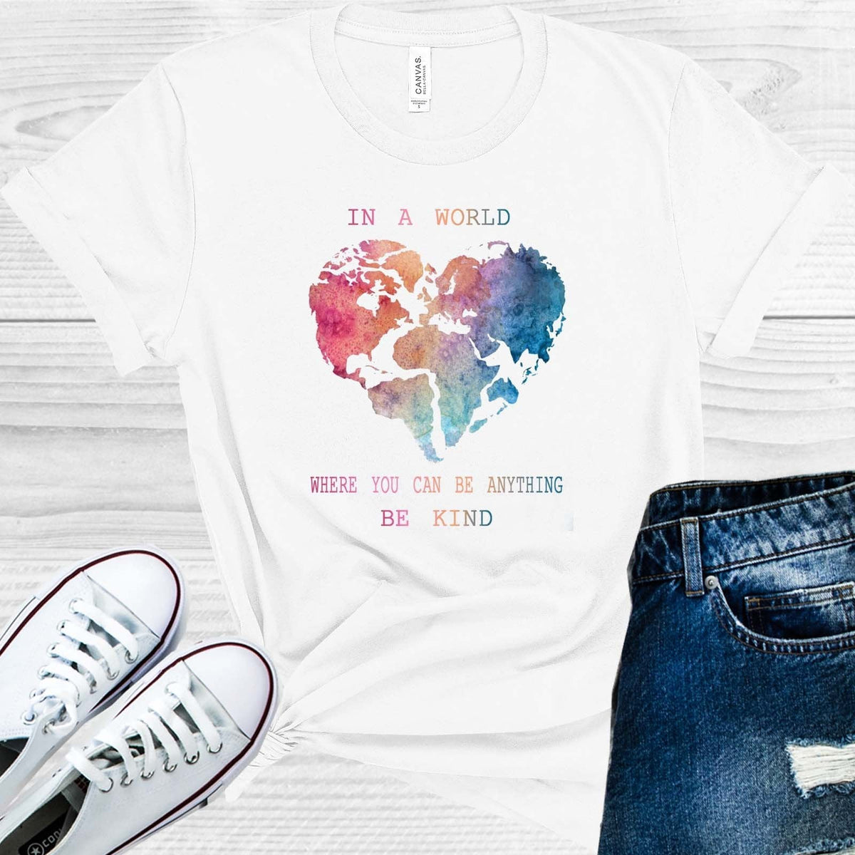 In a World Where You Can Be Anything Be Kind Graphic Tee product image 1