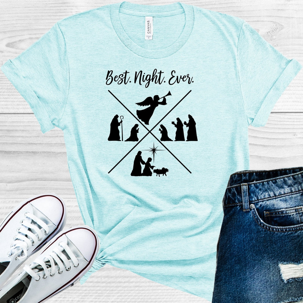 Best Night Ever Christmas Graphic Tee product image 1