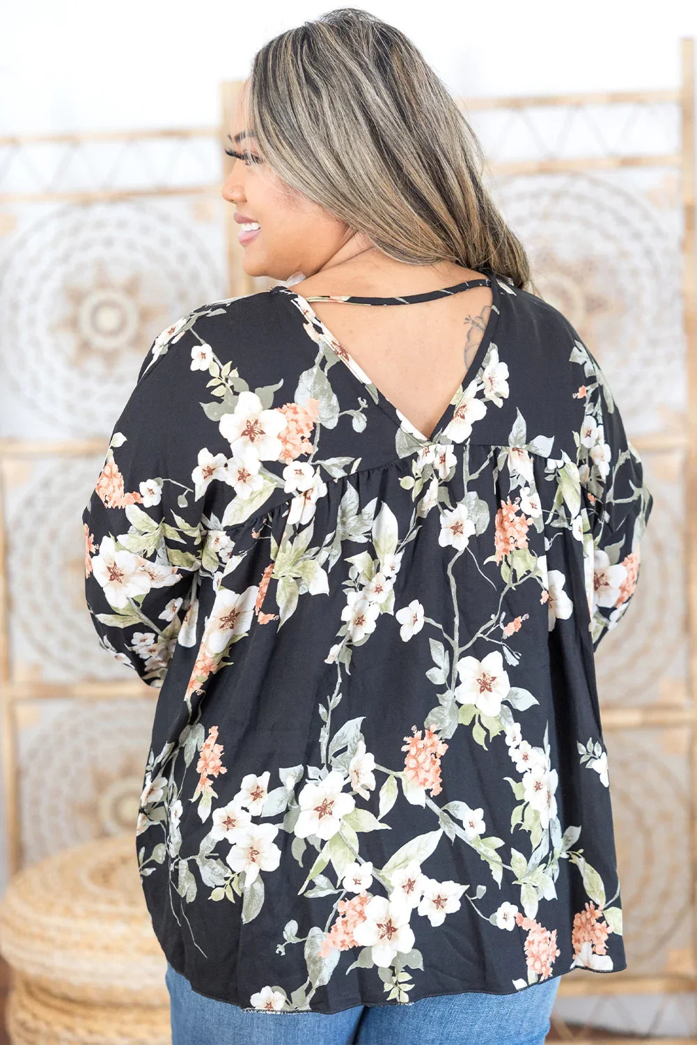 Plus size floral top