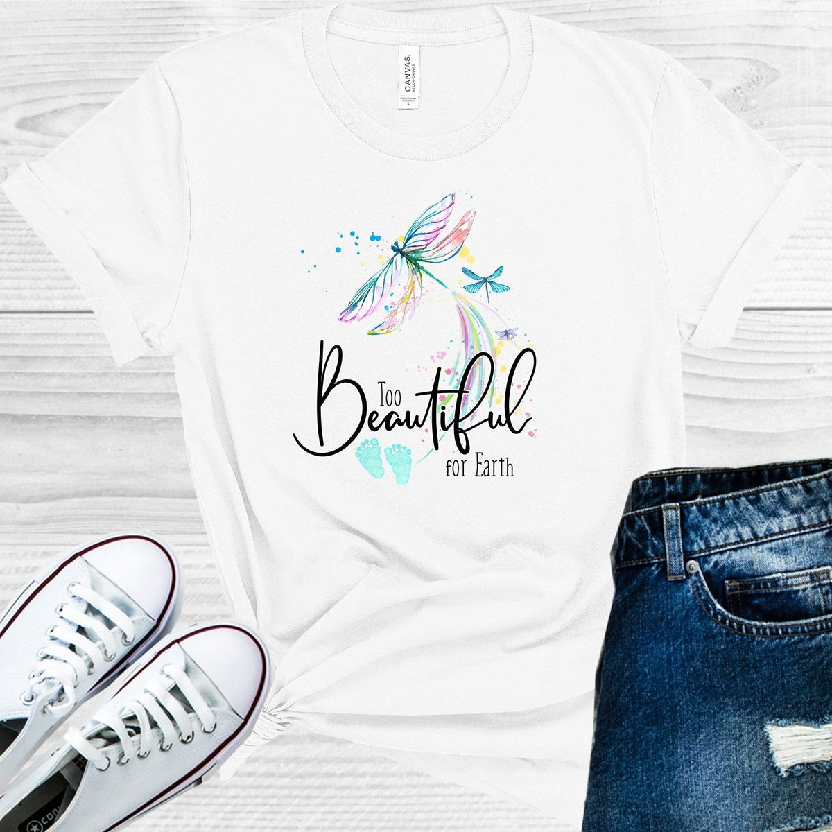 Too Beautiful for Earth Dragonflies Graphic Tee product image 1
